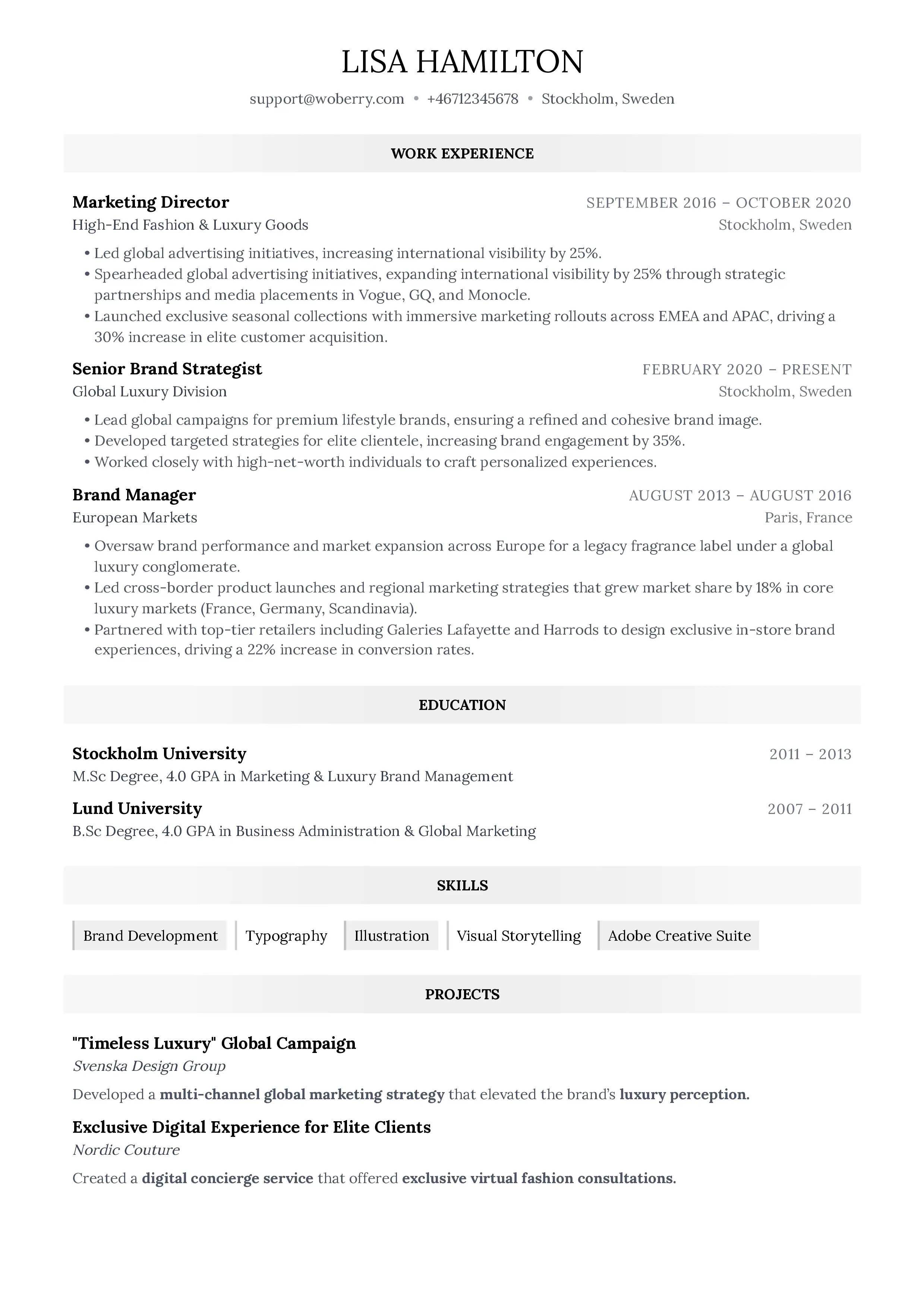 Paris resume template
